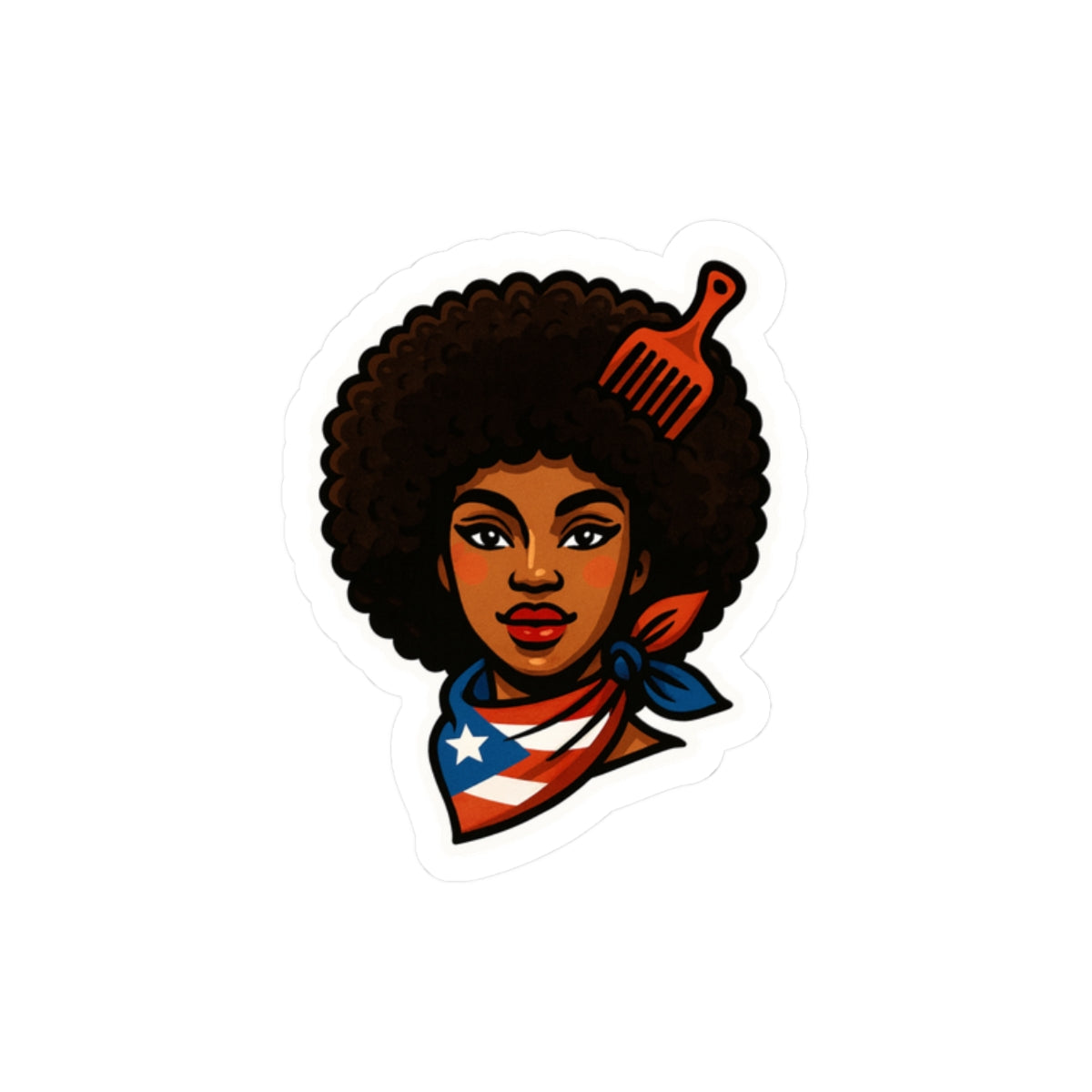 "Afro Boricua", Kiss-Cut Stickers