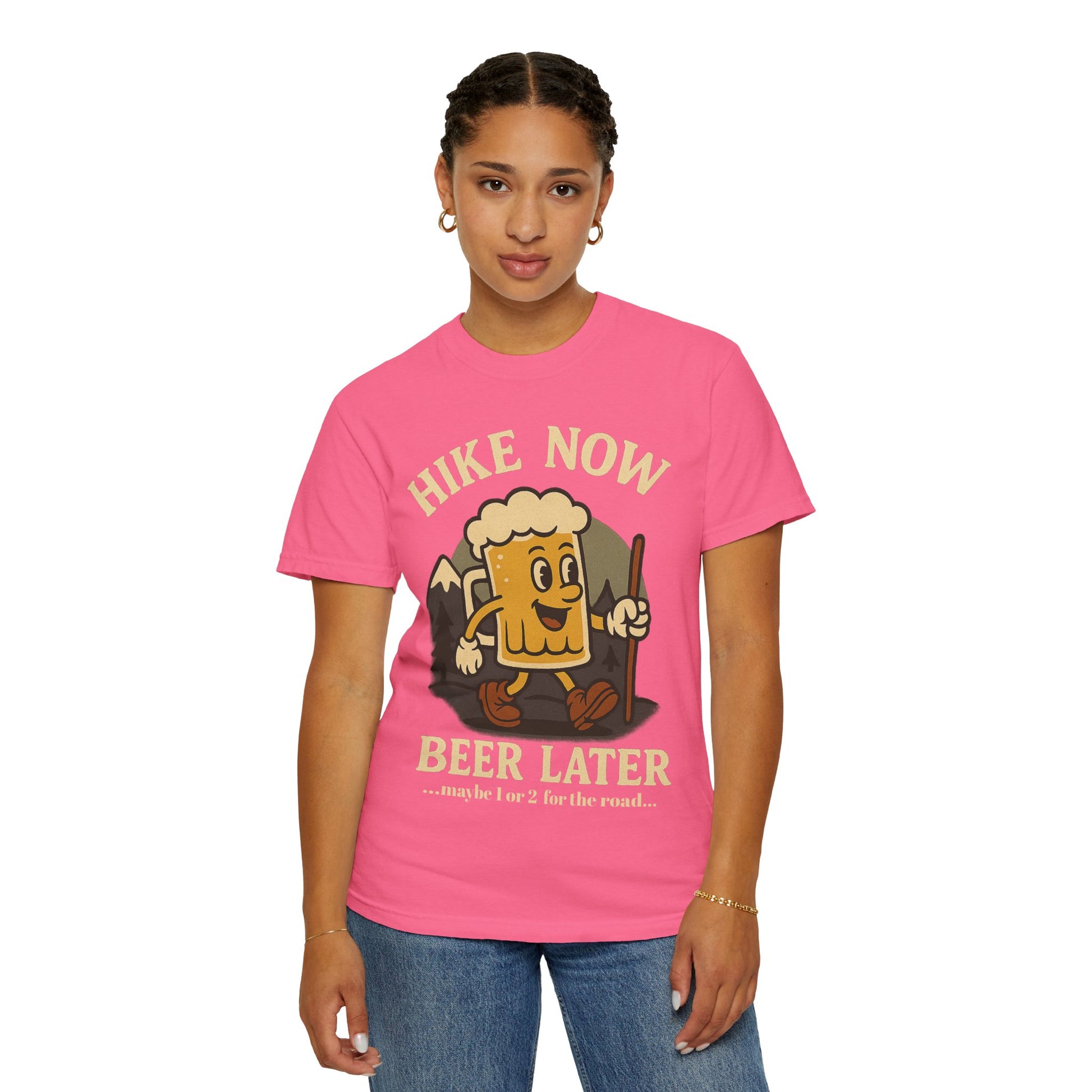 Hike Now, Beer Later…Maybe 1 or 2 for the Road – Funny Hiking Beer T-Shirt