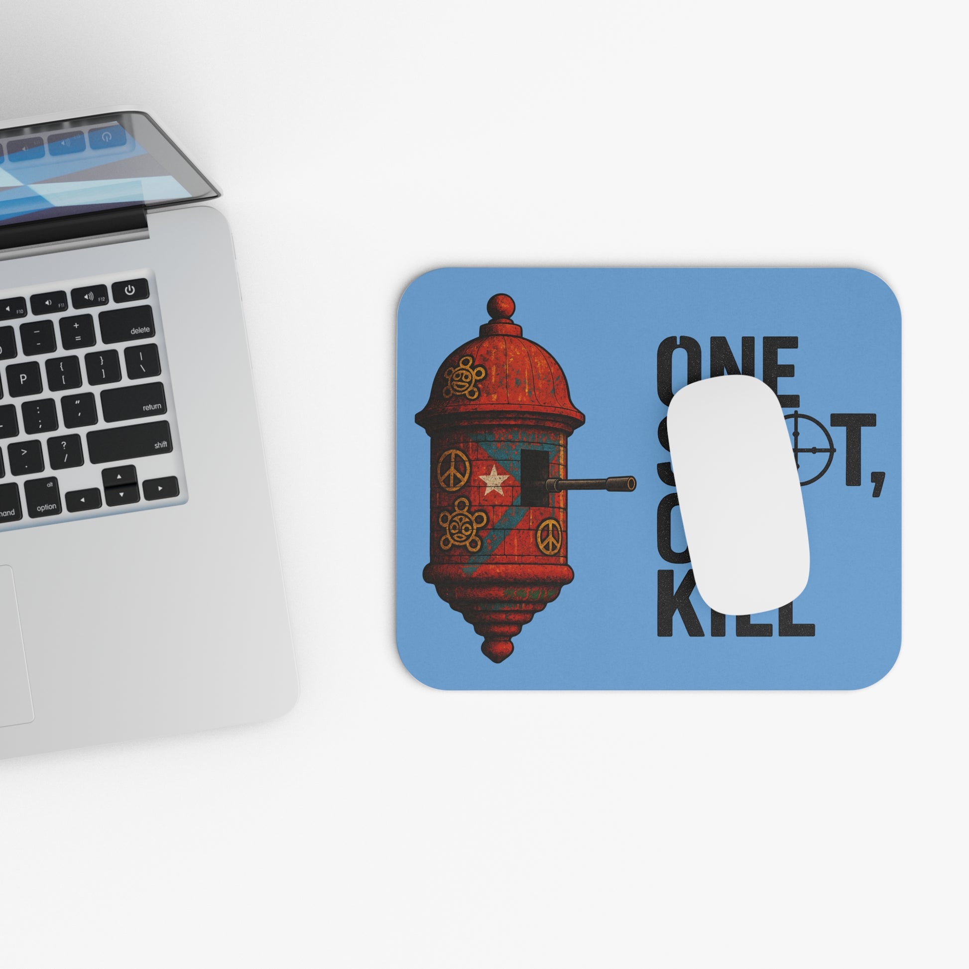 Mouse Pad with Inspirational Design, Gamer Desk Accessory, Home Office Decor, Military Theme