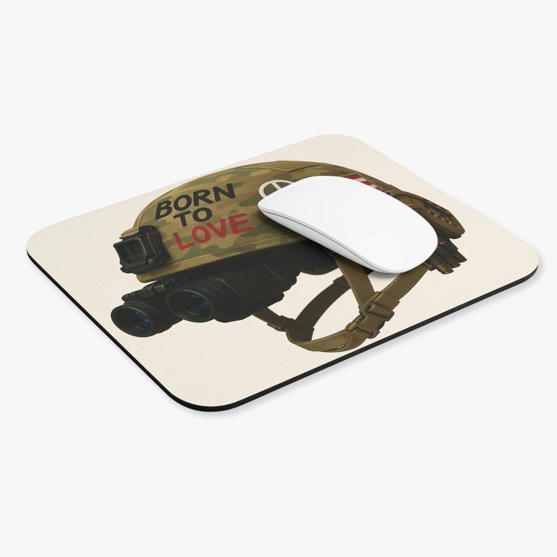 Mouse Pad with Inspirational Design, Gamer Desk Accessory, Home Office Decor, Military Theme