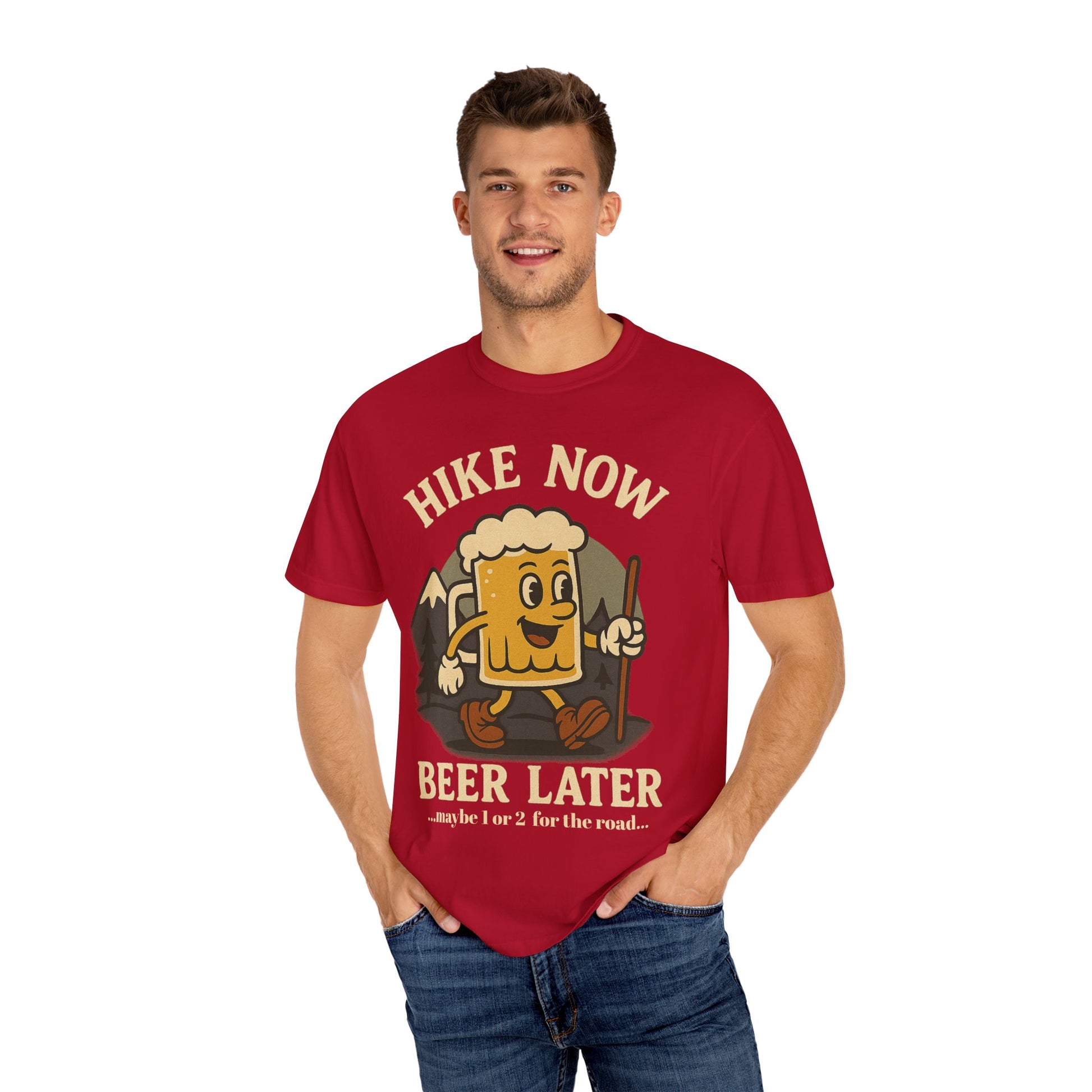 Hike Now, Beer Later…Maybe 1 or 2 for the Road – Funny Hiking Beer T-Shirt