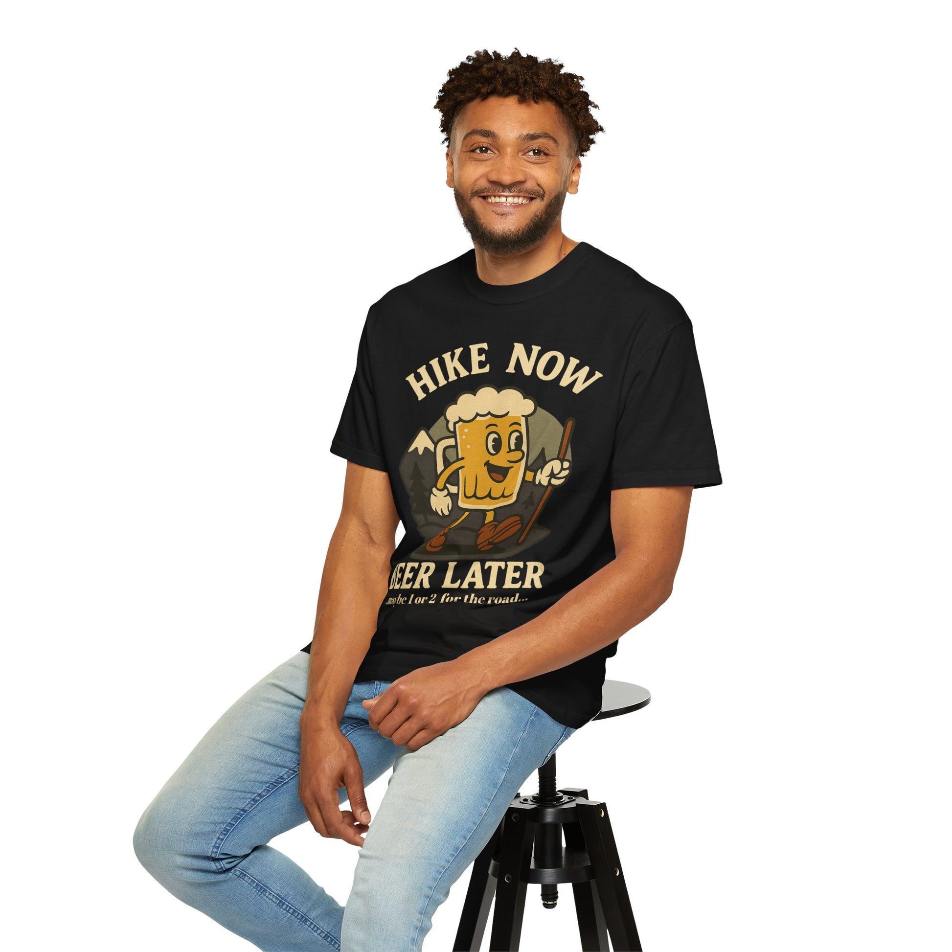Hike Now, Beer Later…Maybe 1 or 2 for the Road – Funny Hiking Beer T-Shirt