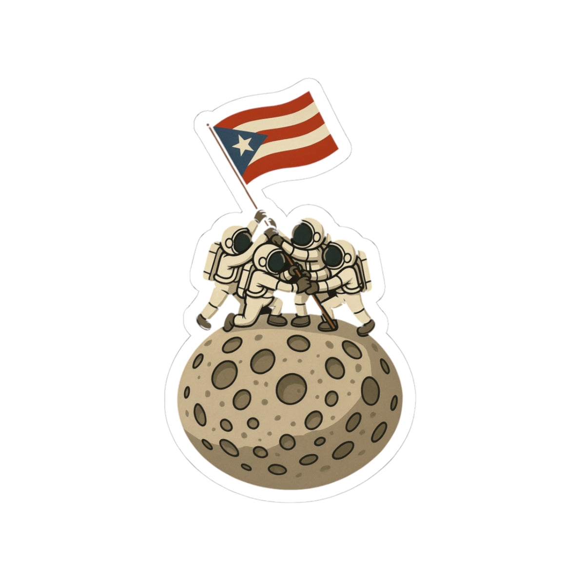 "Boricuas en la Luna", Kiss-Cut Stickers