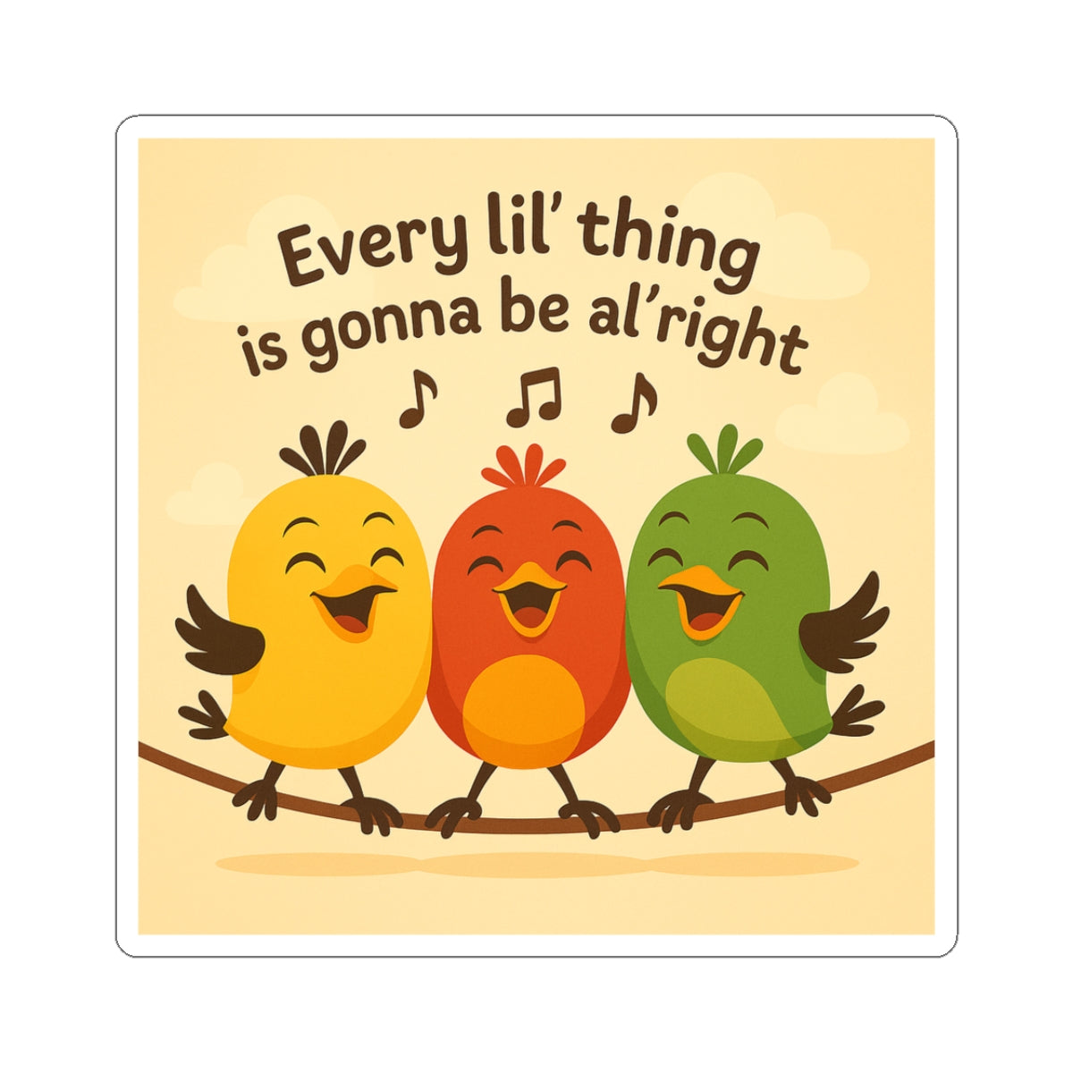 Three lil birds, Kiss-Cut Stickers