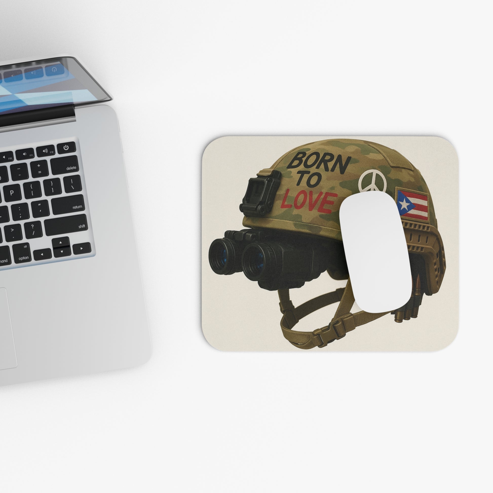 Mouse Pad with Inspirational Design, Gamer Desk Accessory, Home Office Decor, Military Theme