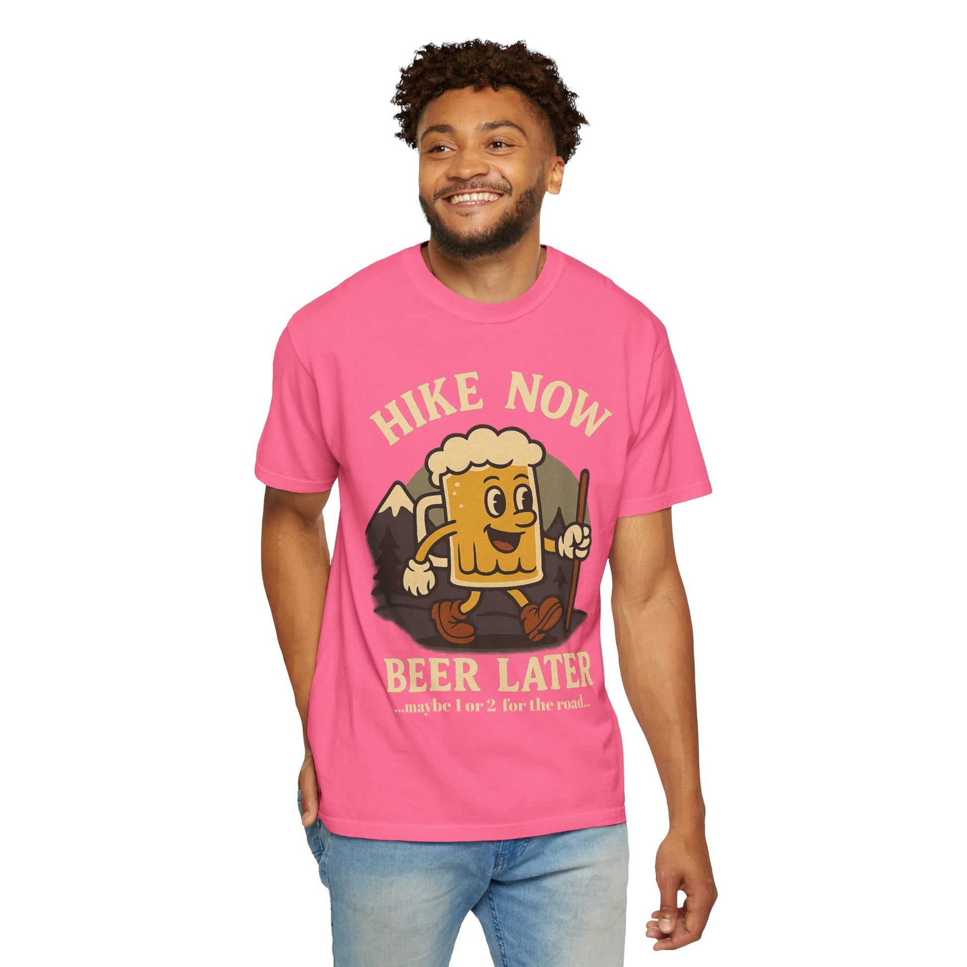 Hike Now, Beer Later…Maybe 1 or 2 for the Road – Funny Hiking Beer T-Shirt