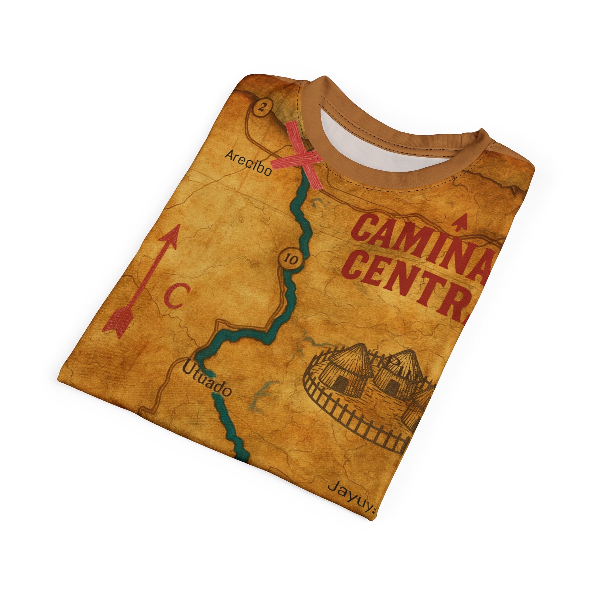 Caminata Central Adventure Map T-Shirt, Vintage Style