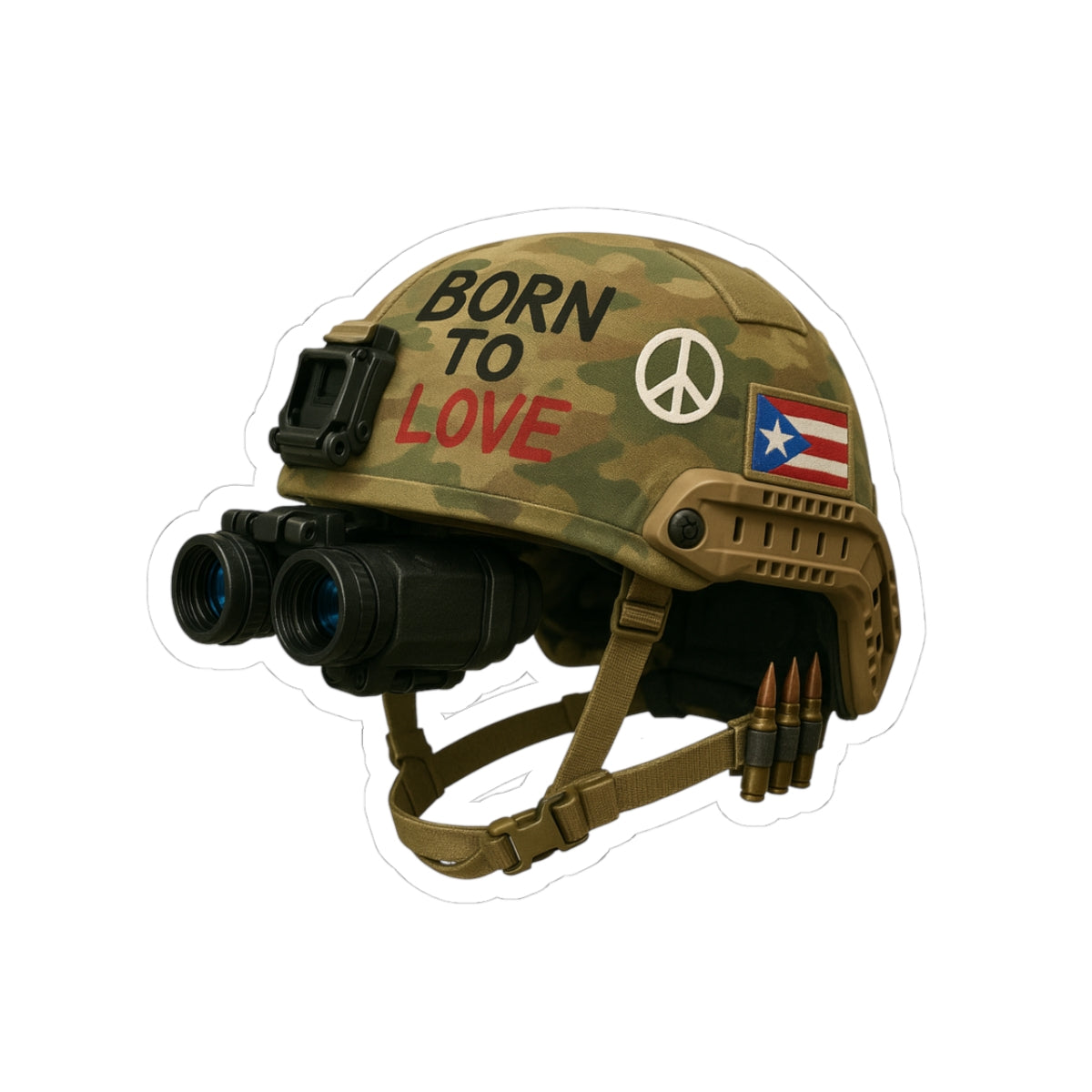Born to Love - Patriotic Helmet, Kiss-Cut Stickers