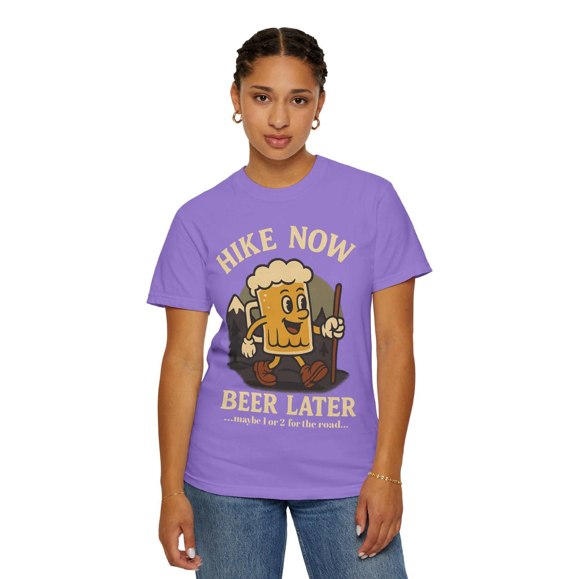 Hike Now, Beer Later…Maybe 1 or 2 for the Road – Funny Hiking Beer T-Shirt