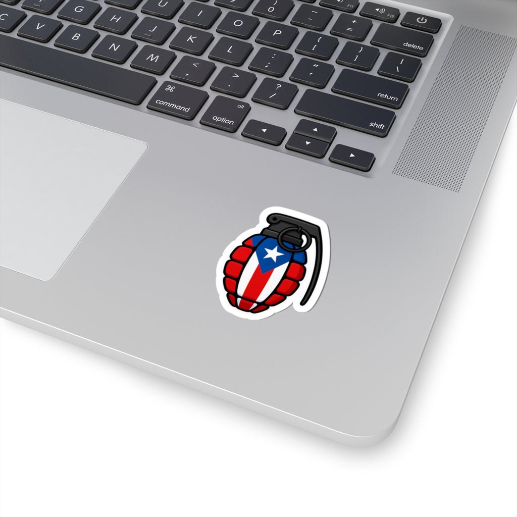 Puerto Rico Flag Grenade, Kiss-Cut Sticker