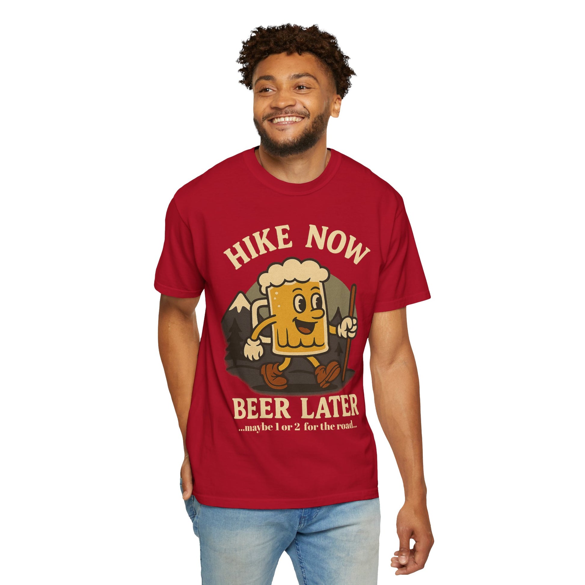 Hike Now, Beer Later…Maybe 1 or 2 for the Road – Funny Hiking Beer T-Shirt
