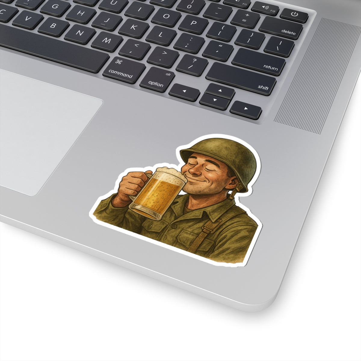 Tiny Bubbles Happy Soldier, beer lover, Kiss-Cut Stickers