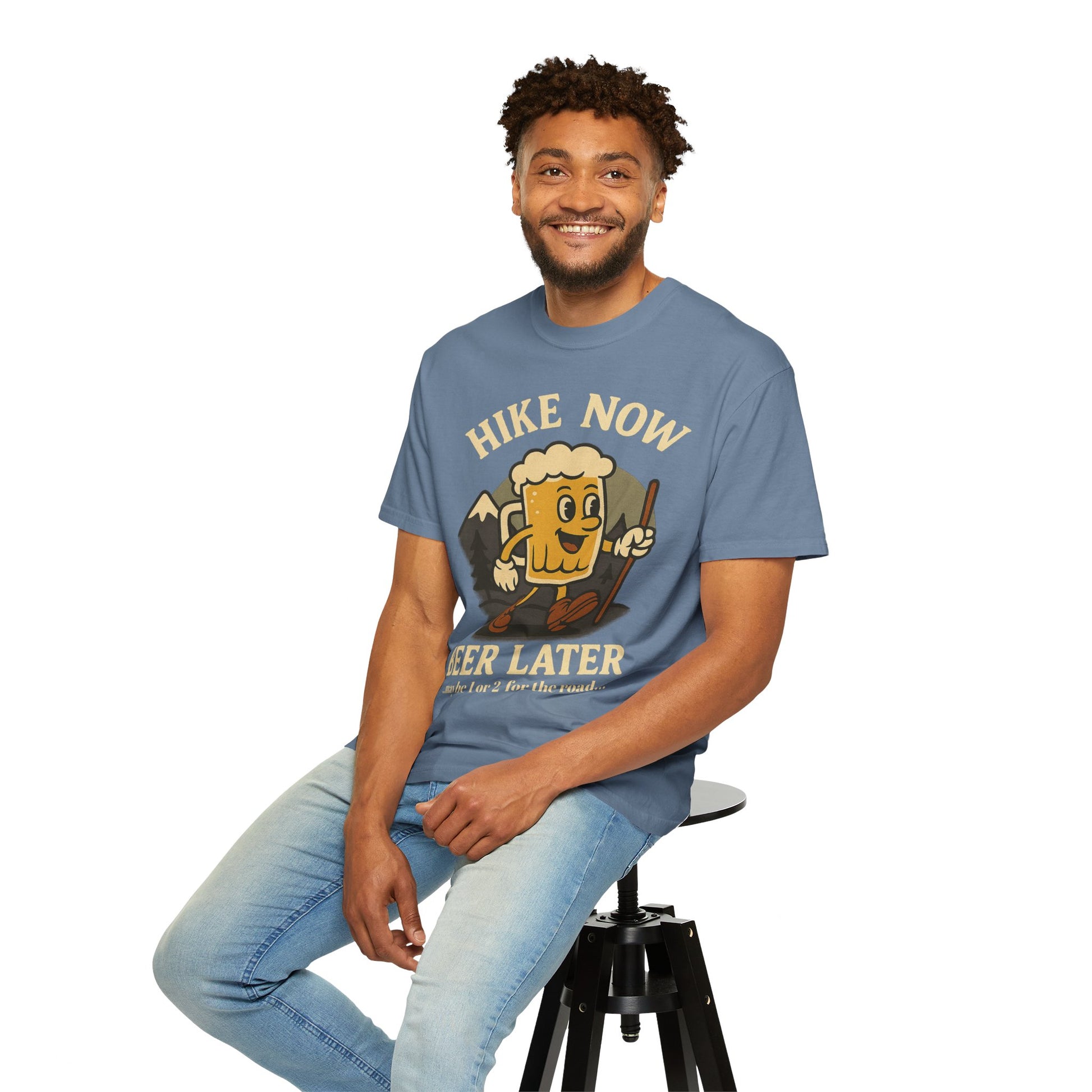 Hike Now, Beer Later…Maybe 1 or 2 for the Road – Funny Hiking Beer T-Shirt