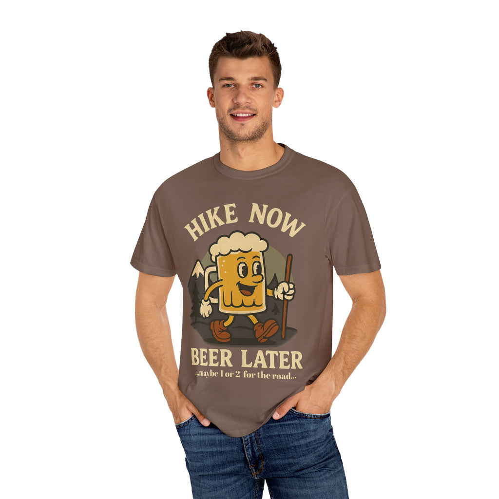 Hike Now, Beer Later…Maybe 1 or 2 for the Road – Funny Hiking Beer T-Shirt