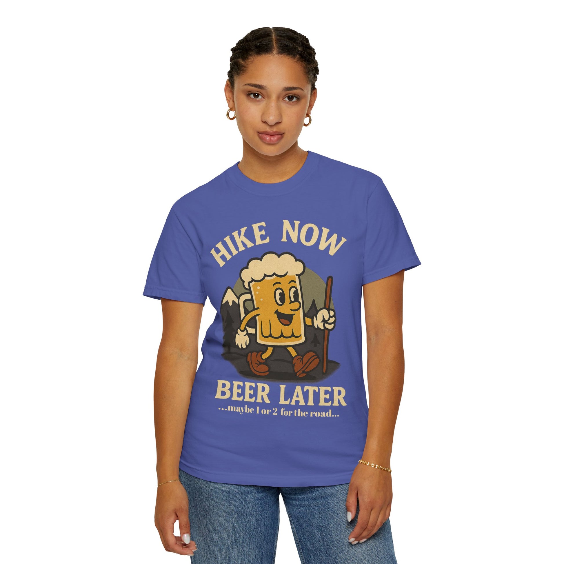 Hike Now, Beer Later…Maybe 1 or 2 for the Road – Funny Hiking Beer T-Shirt