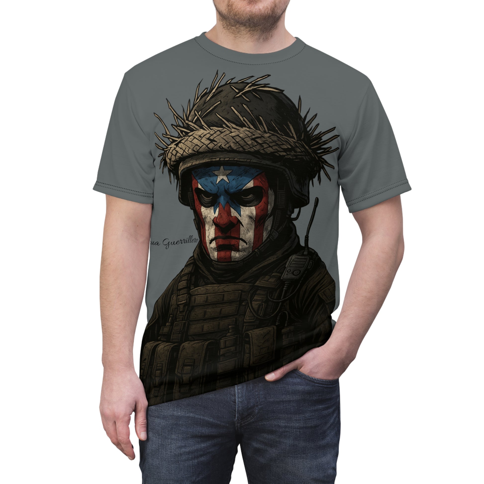 Patriotic Boricua Soldier T-Shirt – Boricua Guerrillero edition