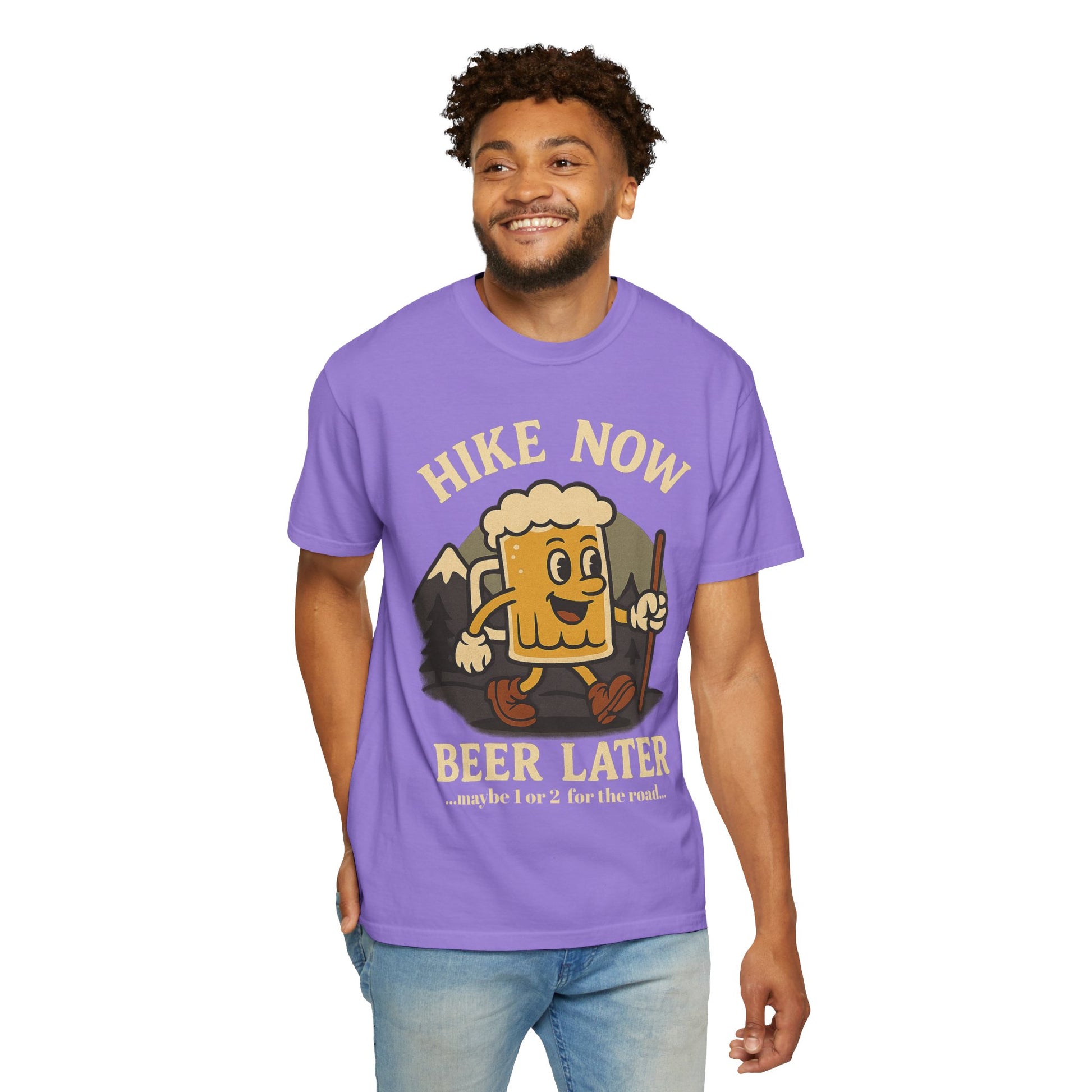 Hike Now, Beer Later…Maybe 1 or 2 for the Road – Funny Hiking Beer T-Shirt