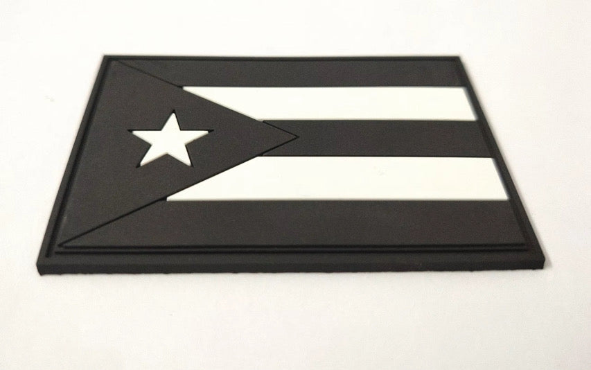 Puerto Rico flag (black & white) - Tactical Morale PVC Patch
