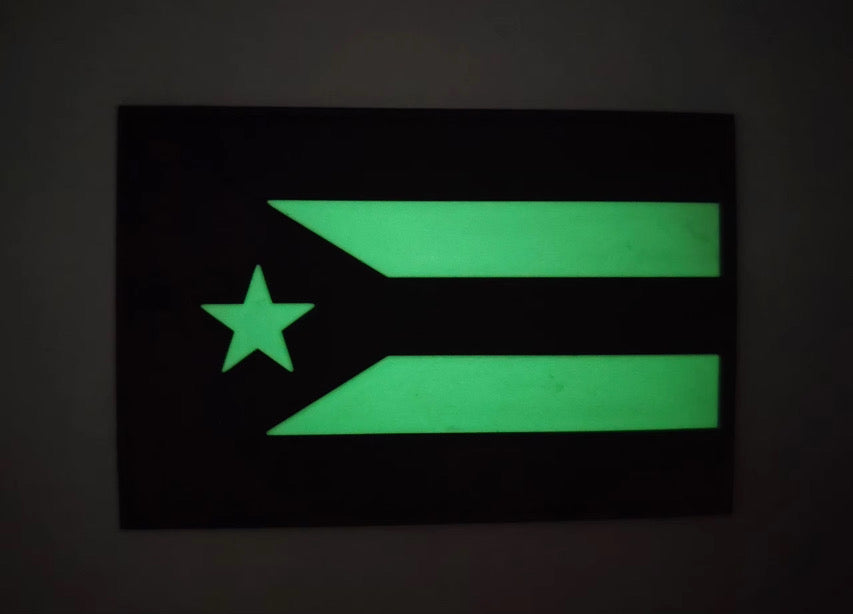 Puerto Rico flag (black & white) - Tactical Morale PVC Patch