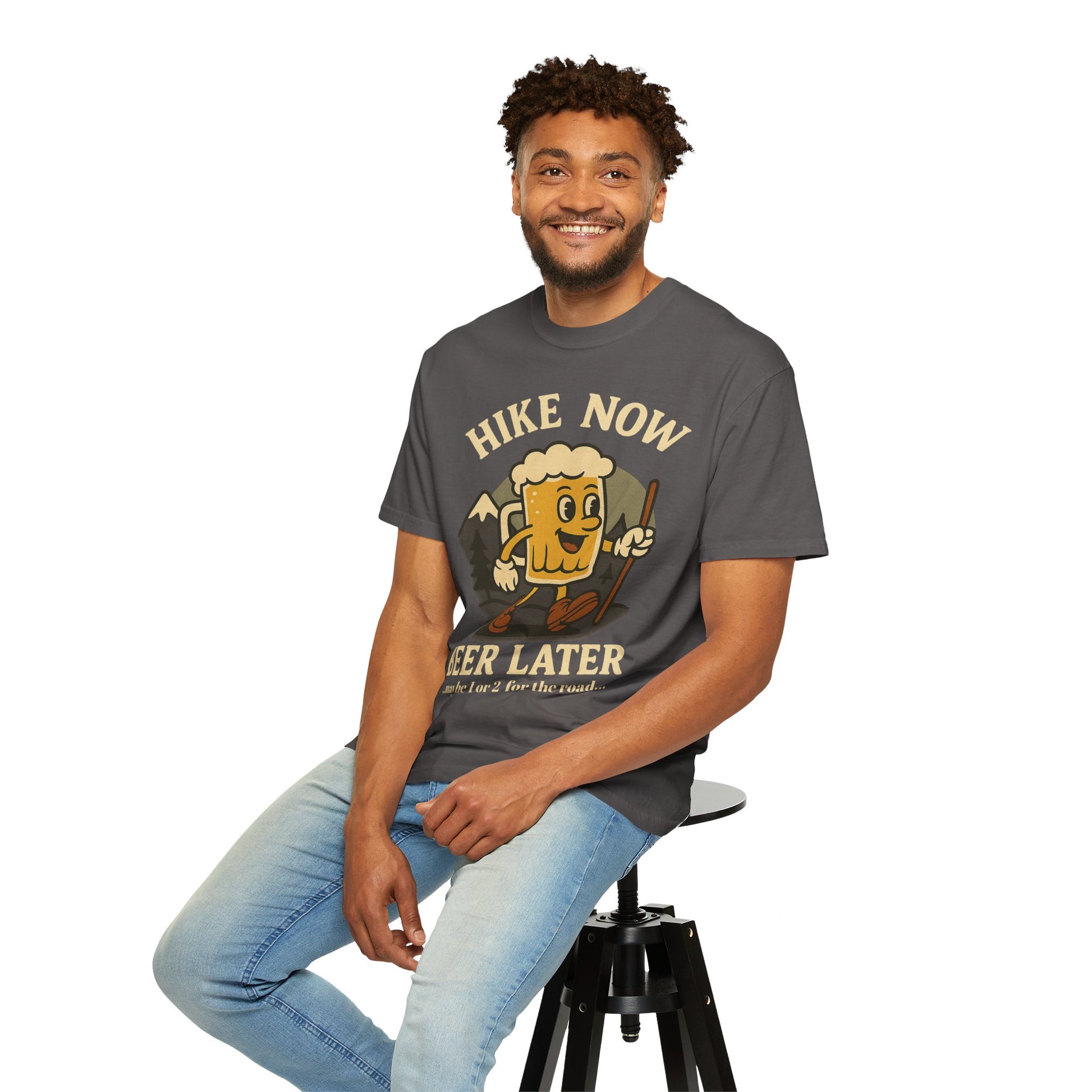 Hike Now, Beer Later…Maybe 1 or 2 for the Road – Funny Hiking Beer T-Shirt