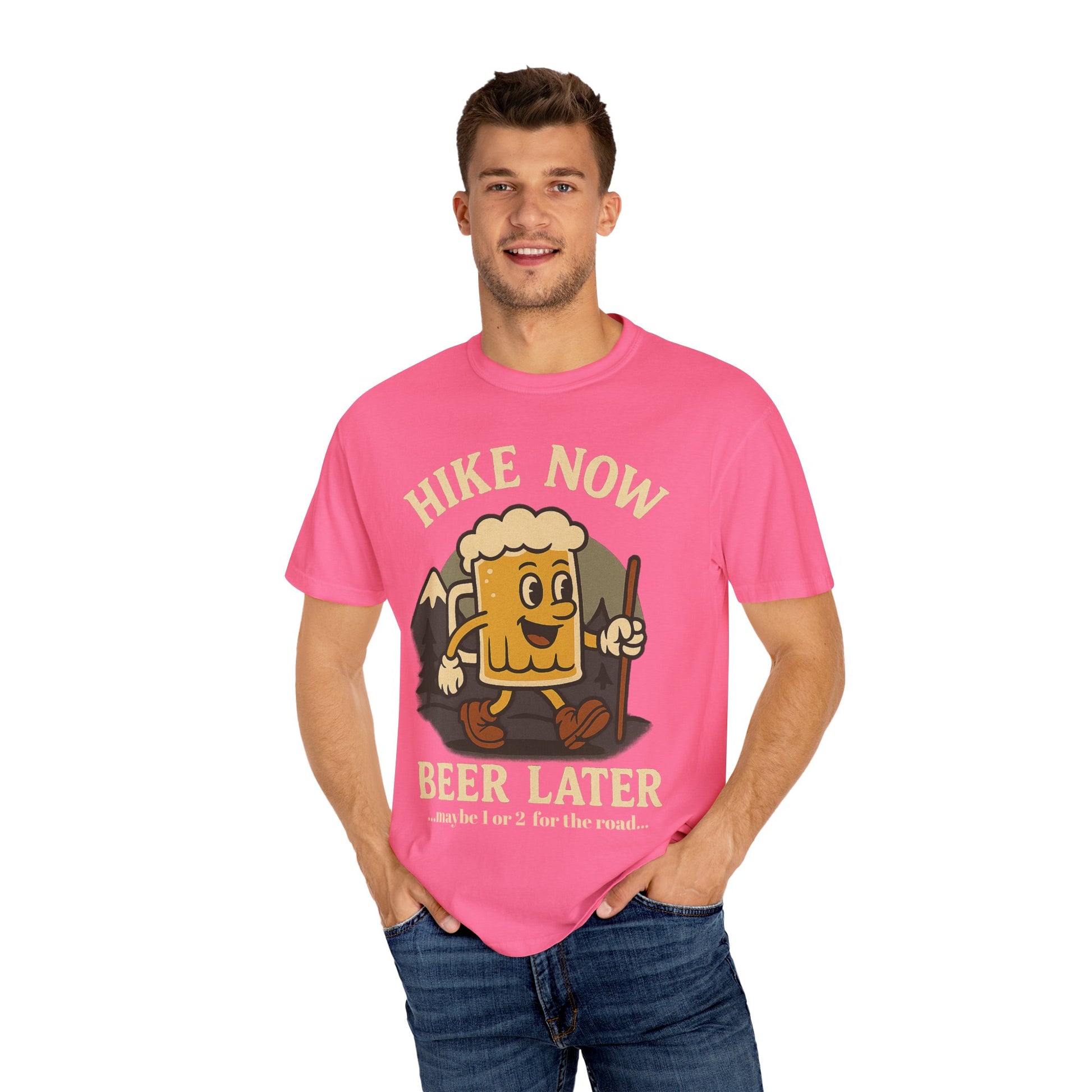 Hike Now, Beer Later…Maybe 1 or 2 for the Road – Funny Hiking Beer T-Shirt