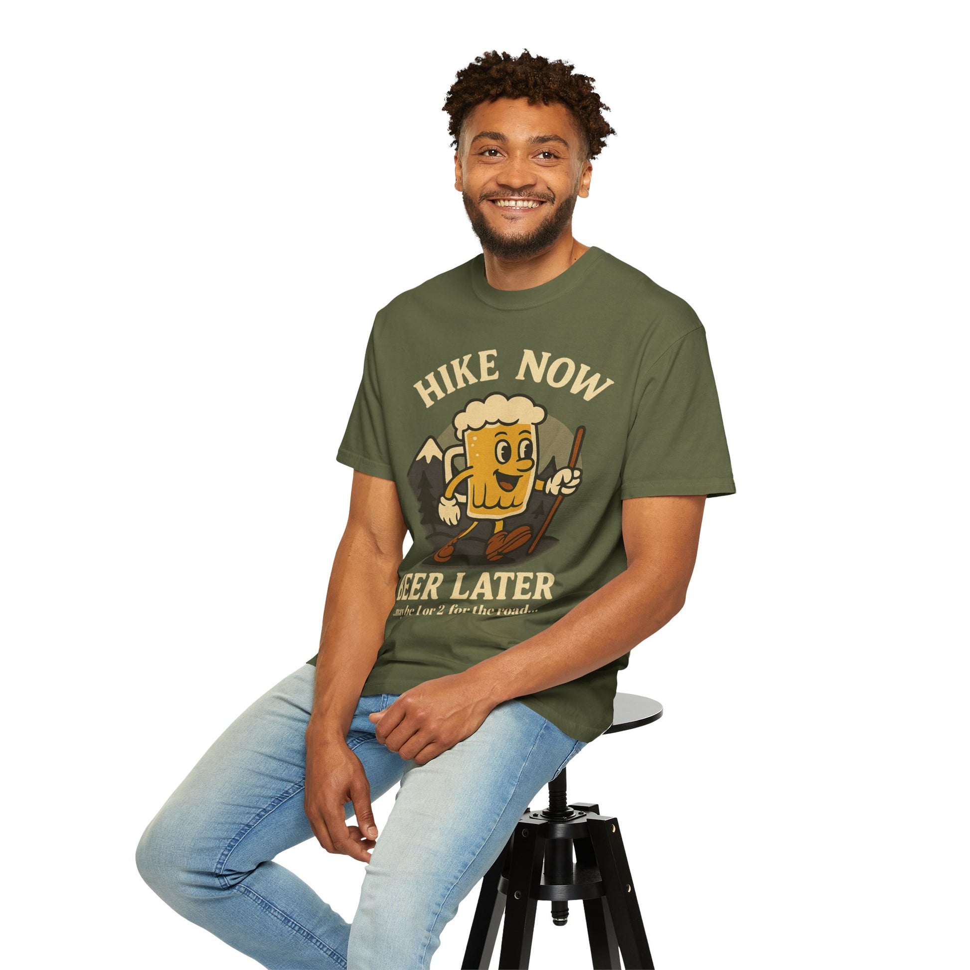 Hike Now, Beer Later…Maybe 1 or 2 for the Road – Funny Hiking Beer T-Shirt