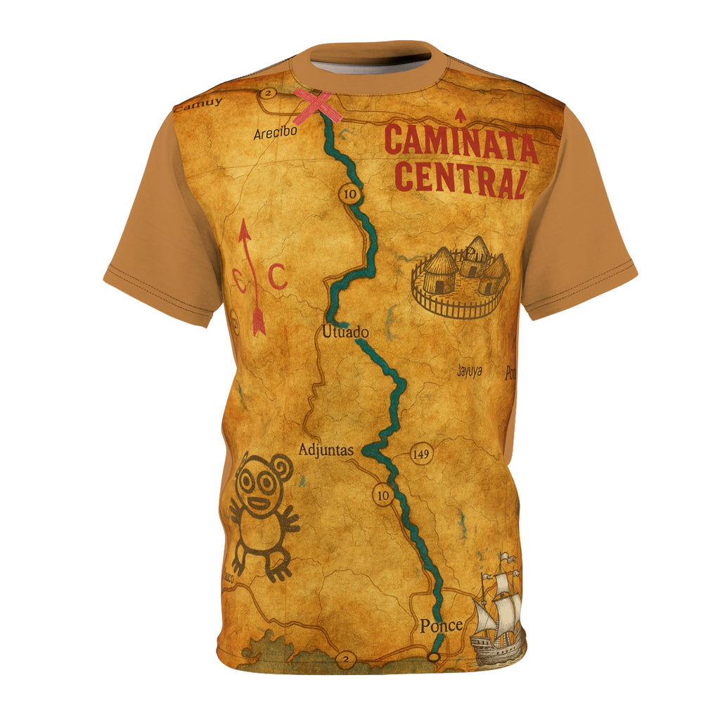 Caminata Central Adventure Map T-Shirt, Vintage Style