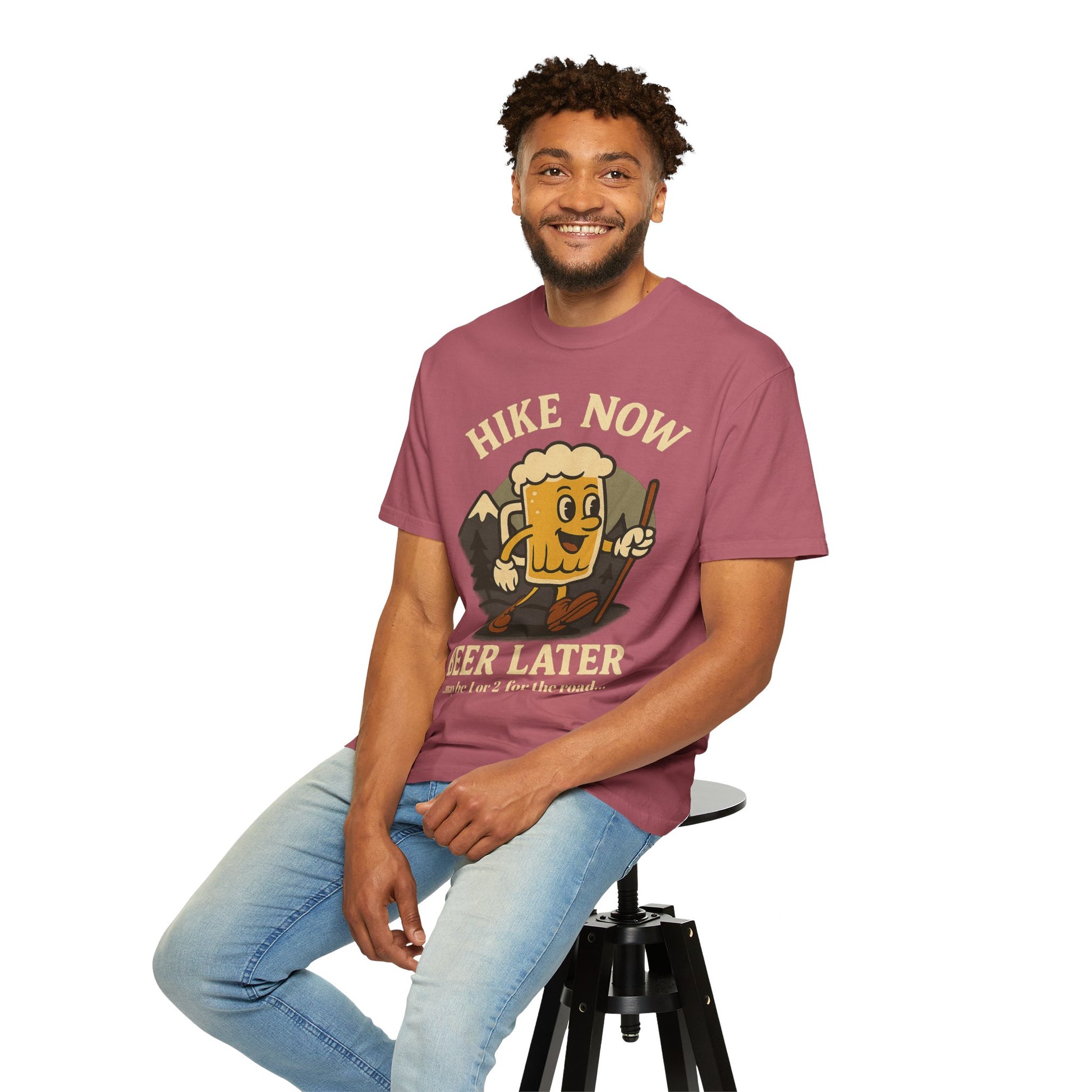 Hike Now, Beer Later…Maybe 1 or 2 for the Road – Funny Hiking Beer T-Shirt