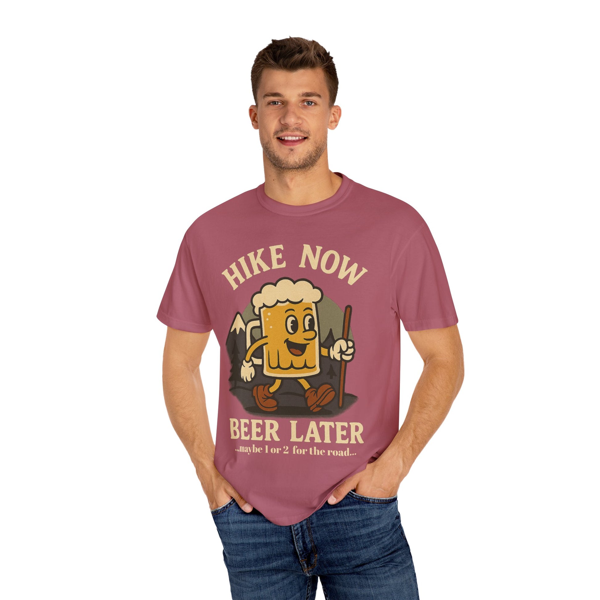 Hike Now, Beer Later…Maybe 1 or 2 for the Road – Funny Hiking Beer T-Shirt