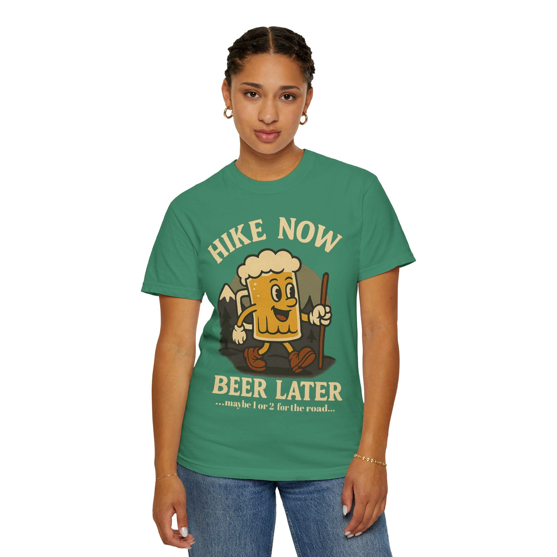 Hike Now, Beer Later…Maybe 1 or 2 for the Road – Funny Hiking Beer T-Shirt