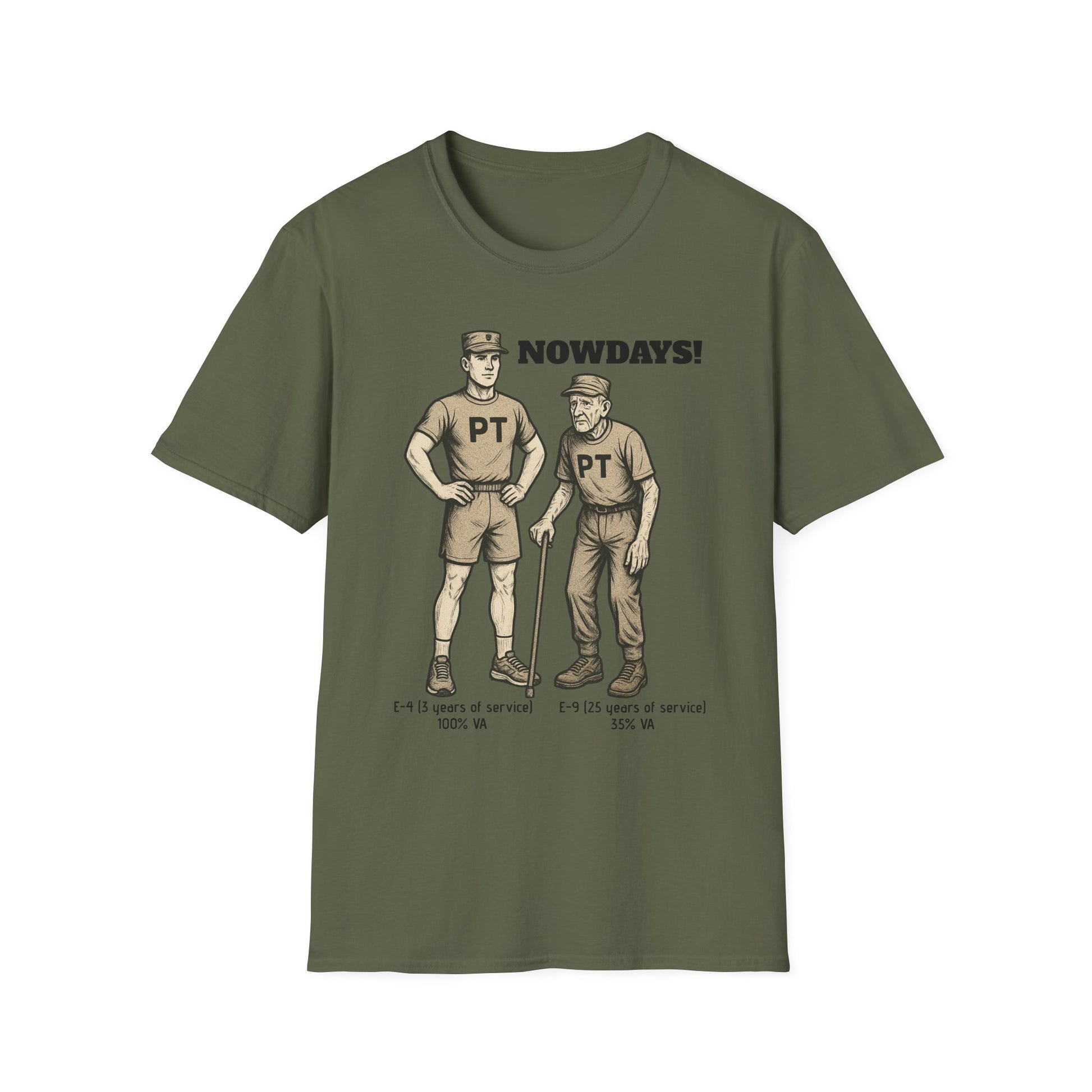 Funny Military T-Shirt: “NOWDAYS”