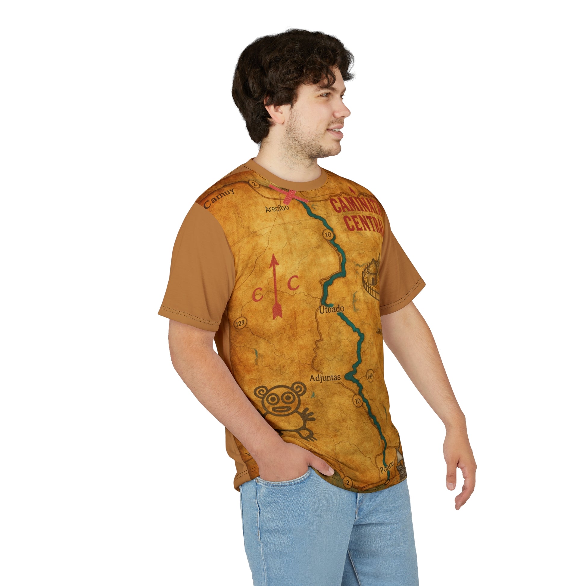Caminata Central Adventure Map T-Shirt, Vintage Style
