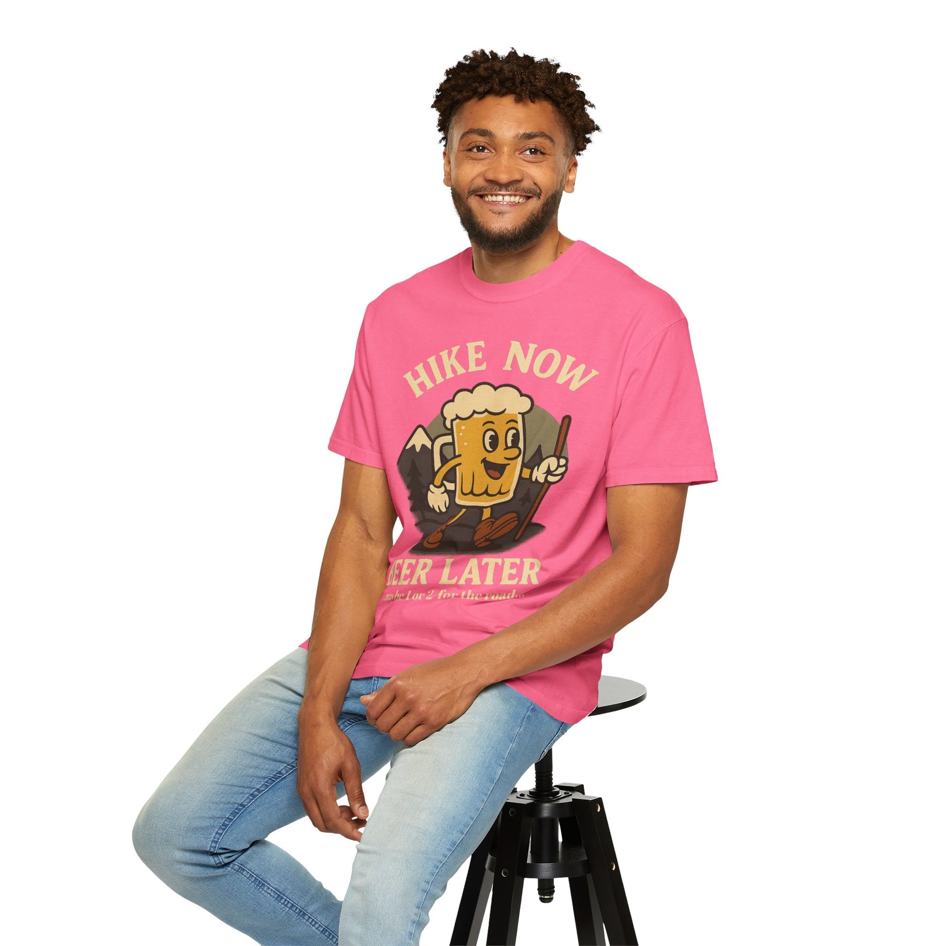Hike Now, Beer Later…Maybe 1 or 2 for the Road – Funny Hiking Beer T-Shirt