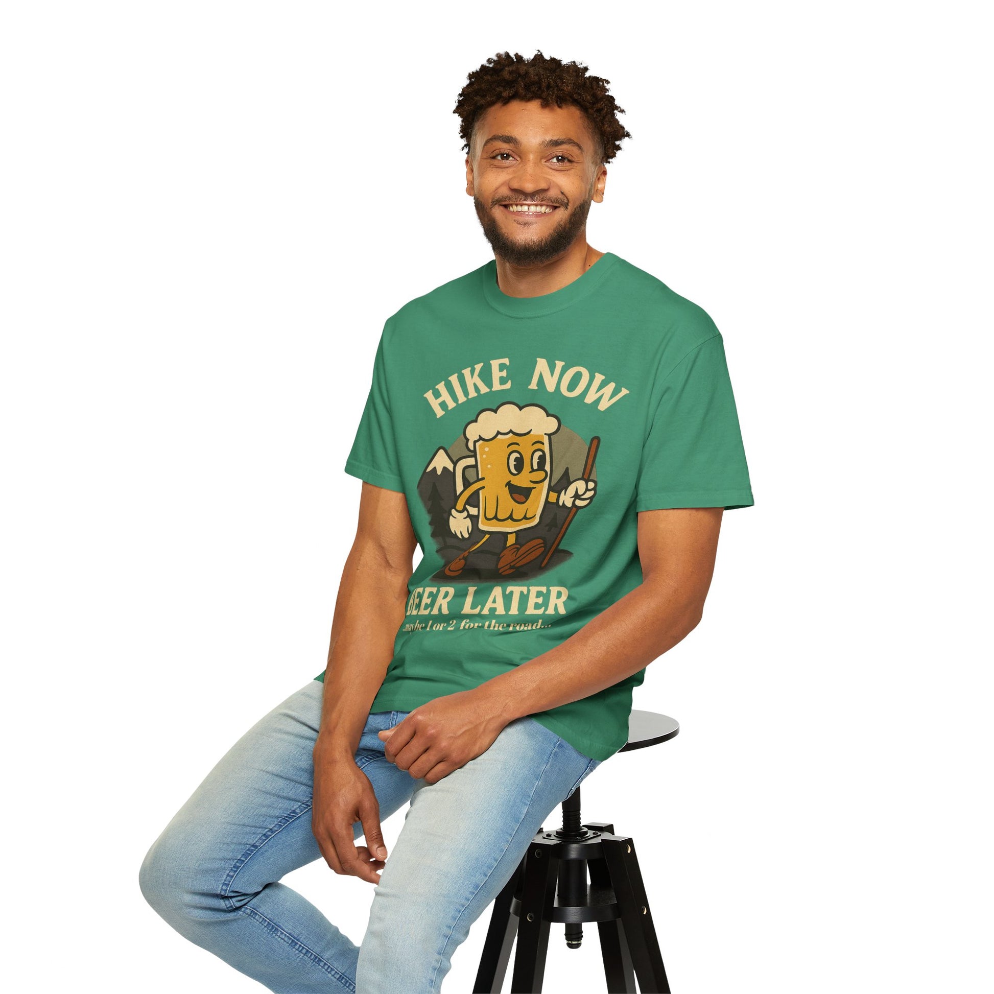 Hike Now, Beer Later…Maybe 1 or 2 for the Road – Funny Hiking Beer T-Shirt