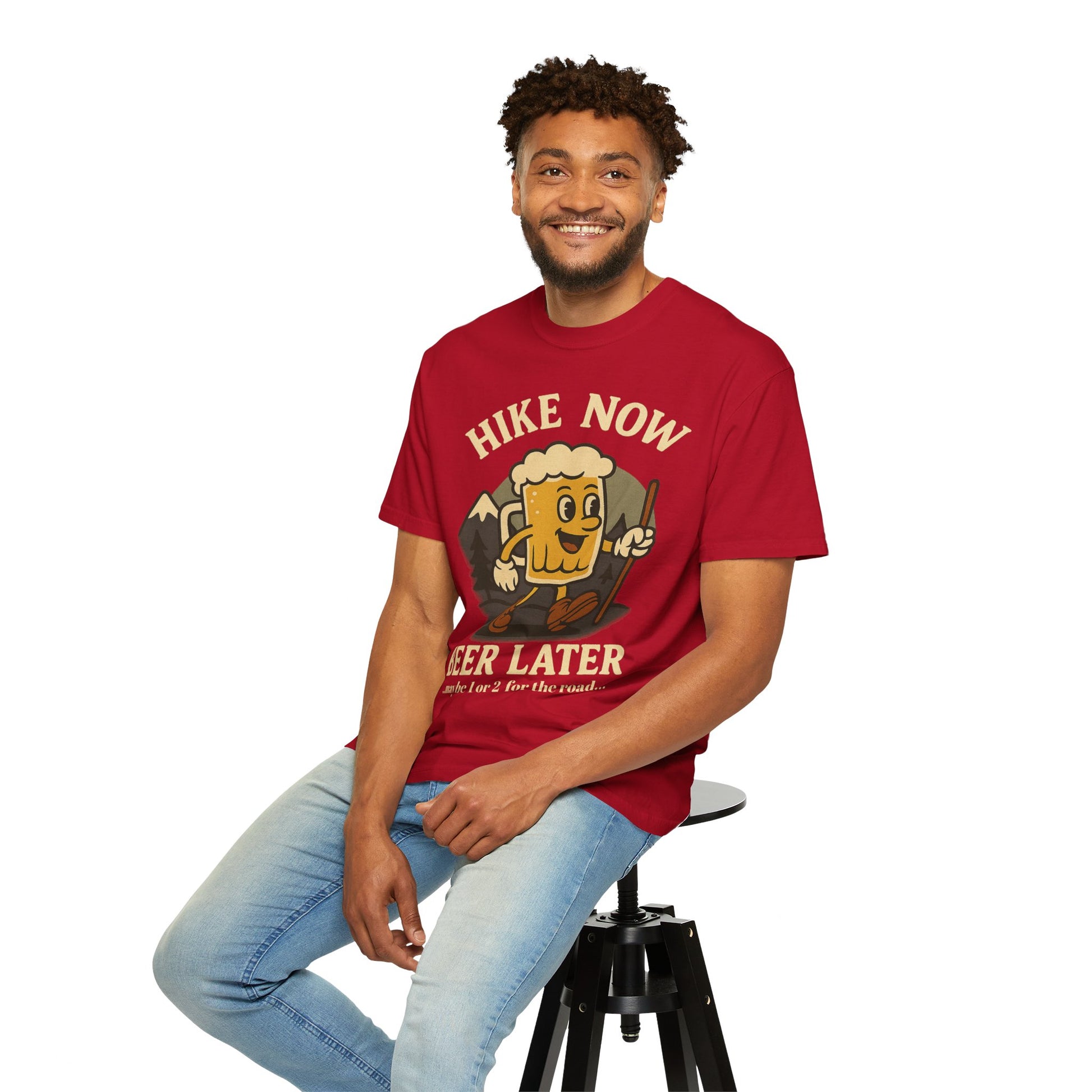 Hike Now, Beer Later…Maybe 1 or 2 for the Road – Funny Hiking Beer T-Shirt
