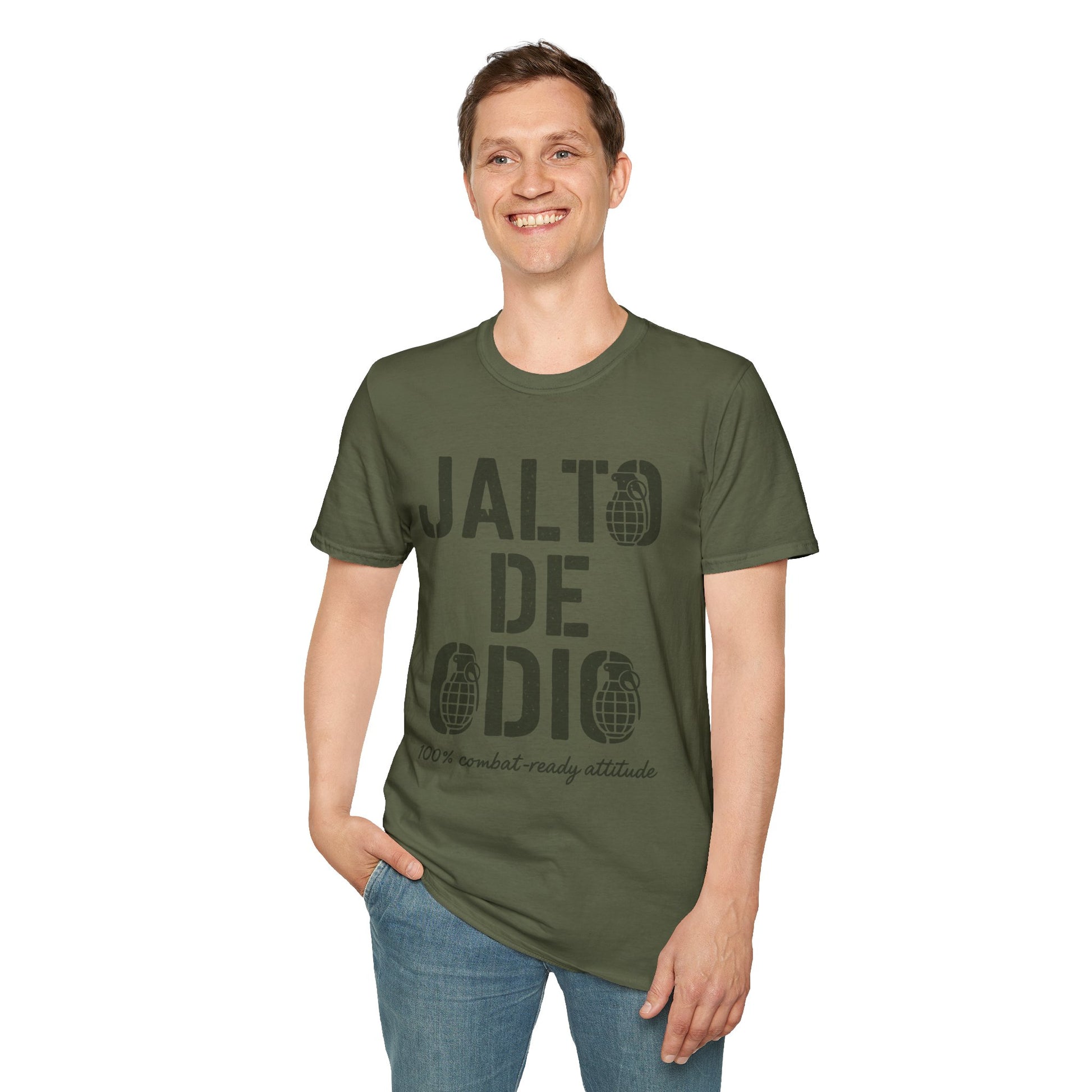 “Jalto de Odio” – Funny Military T-Shirt for the Unit’s Most Negative Hero