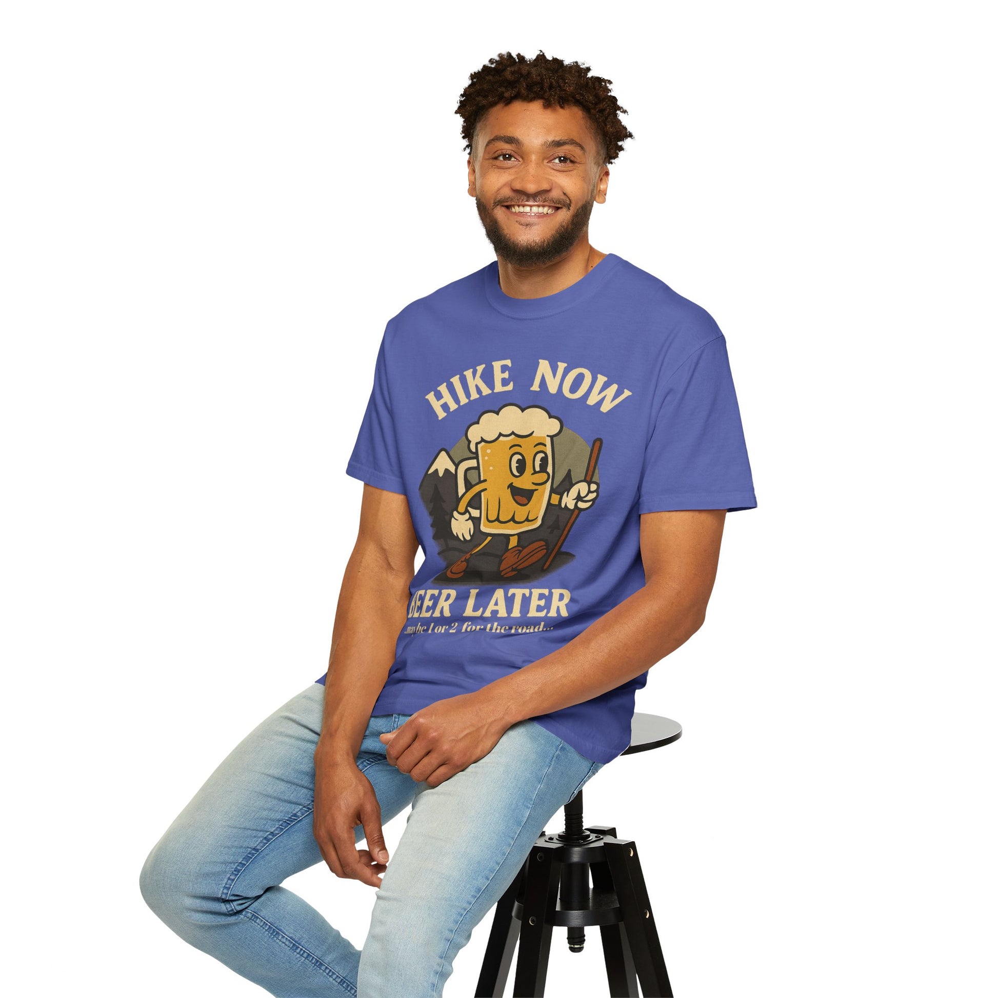 Hike Now, Beer Later…Maybe 1 or 2 for the Road – Funny Hiking Beer T-Shirt