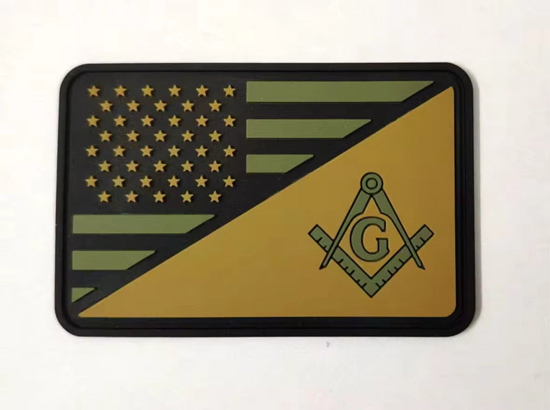 Masonic US flag- Tactical Morale PVC Patch