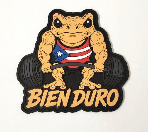 "Bien Duro" Coquí Weightlifter Puerto Rico flag- PVC Patch