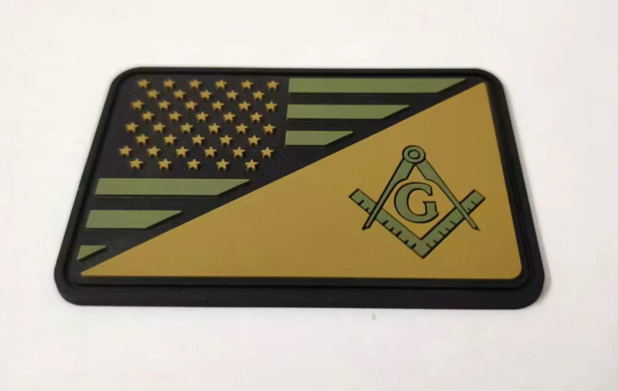 Masonic US flag- Tactical Morale PVC Patch