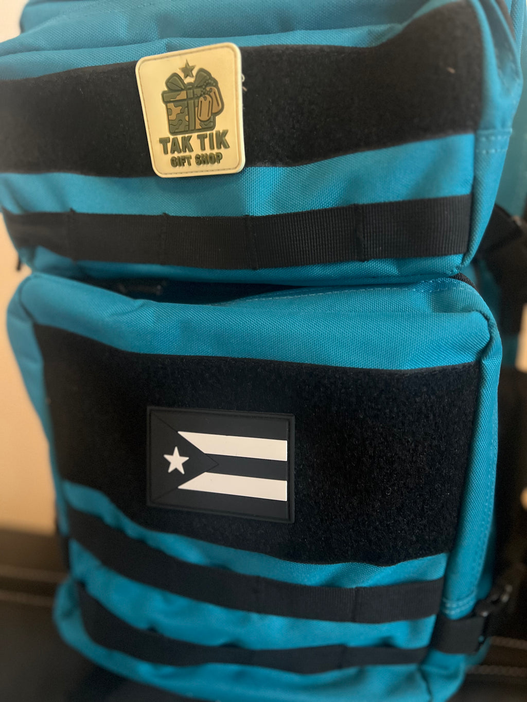 Puerto Rico flag (black & white) - Tactical Morale PVC Patch