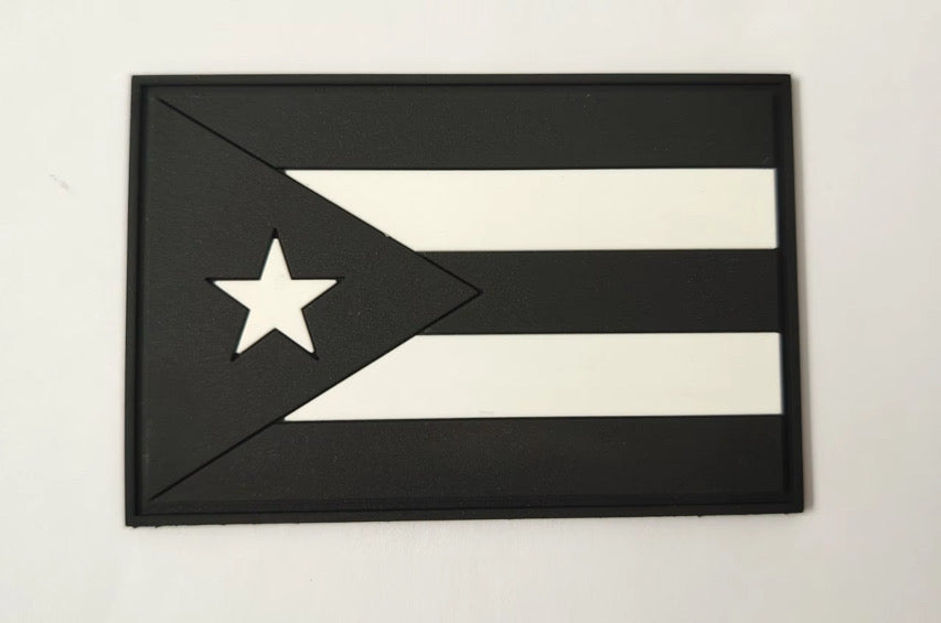 Puerto Rico flag (black & white) - Tactical Morale PVC Patch