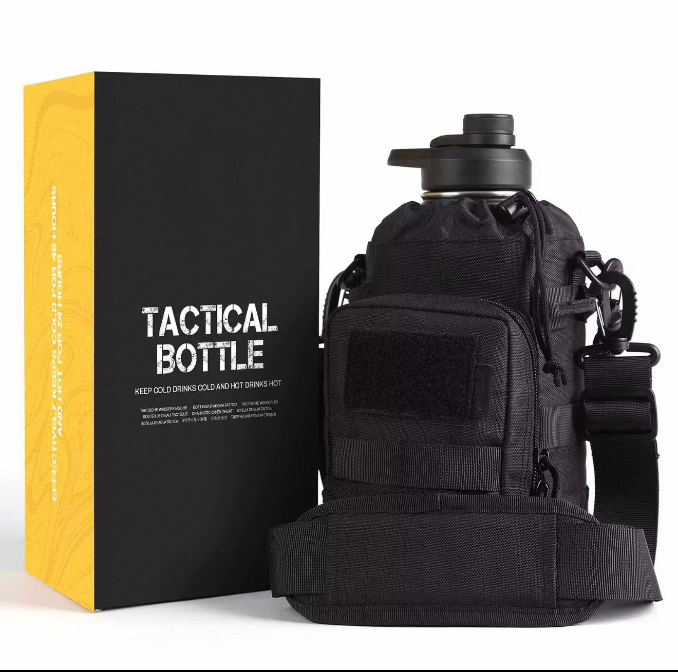 1/2 Gallon - Tactical Water Bottle with bag (black)