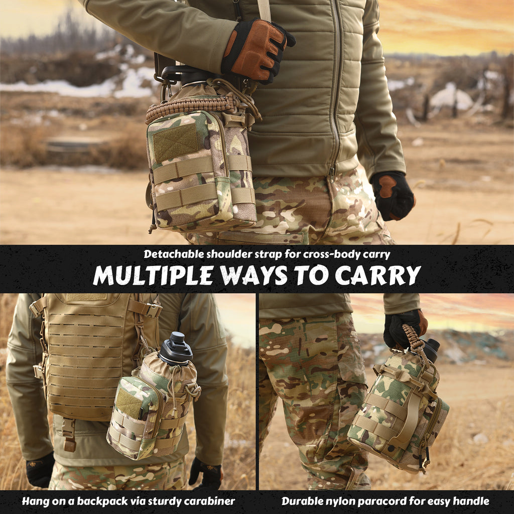 1/2 Gallon - Tactical Water Bottle with cammo bag