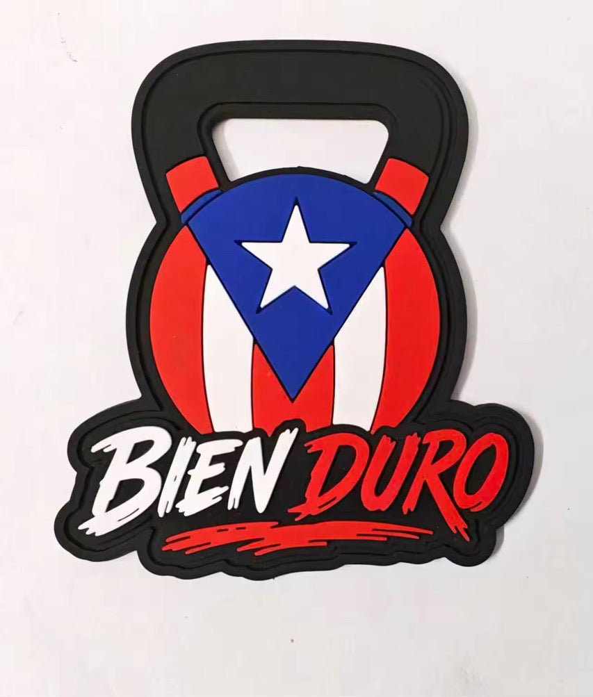 "Bien Duro" crossfit kettlebel Puerto Rico flag- PVC Patch
