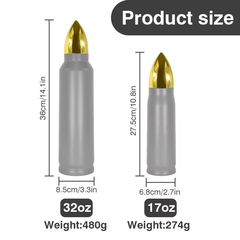 Bullet Bottle Tumbler – 32oz Double-Walled Stainless Steel, Custom Laser Engraving option