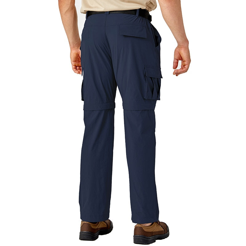Summer Pants Men Convertible Pants Lightweight Quick Dry Cargo Work Hike Trousers Man Casual Straight Pants Elastic-3