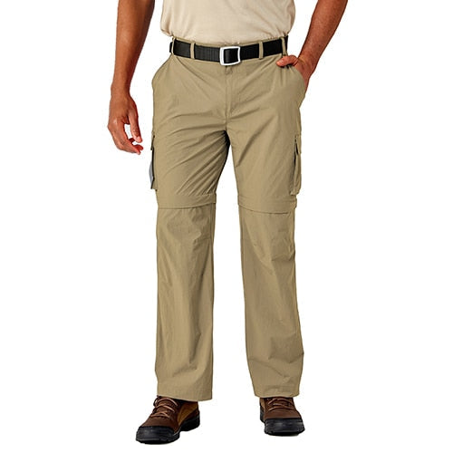 Summer Pants Men Convertible Pants Lightweight Quick Dry Cargo Work Hike Trousers Man Casual Straight Pants Elastic-2
